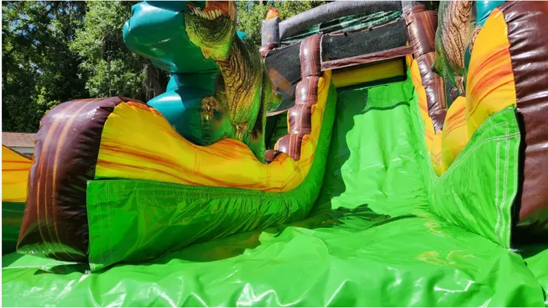 18Ft T-Rex Rage Single Lane Dinosaur Inflatable Water Slide BARRYWS010