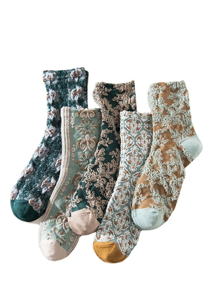 5 Pairs Cotton Women Casual Warm Socks