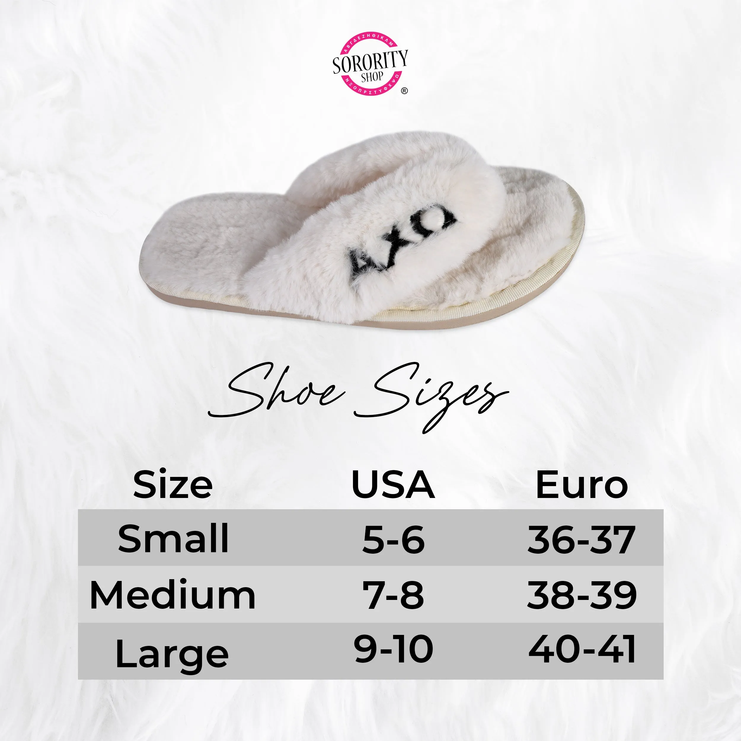 Alpha Epsilon Phi - Furry Slippers Women - With AEP Embroidery Logo