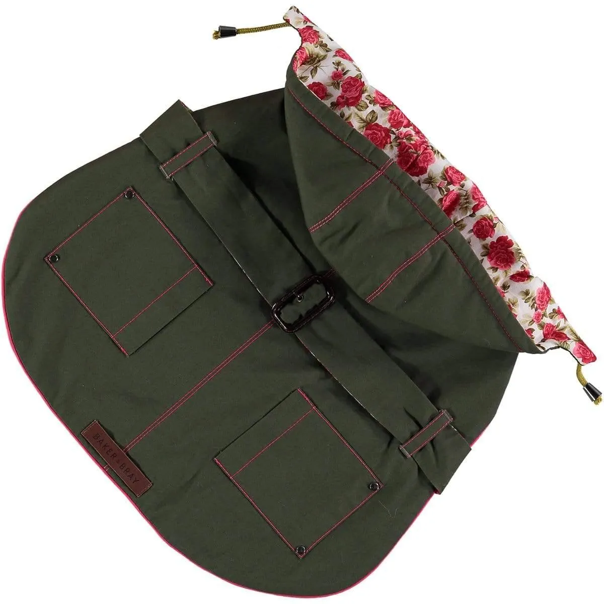 Baker & Bray | Hampstead Dog Hoodie | Olive/Summer Rose