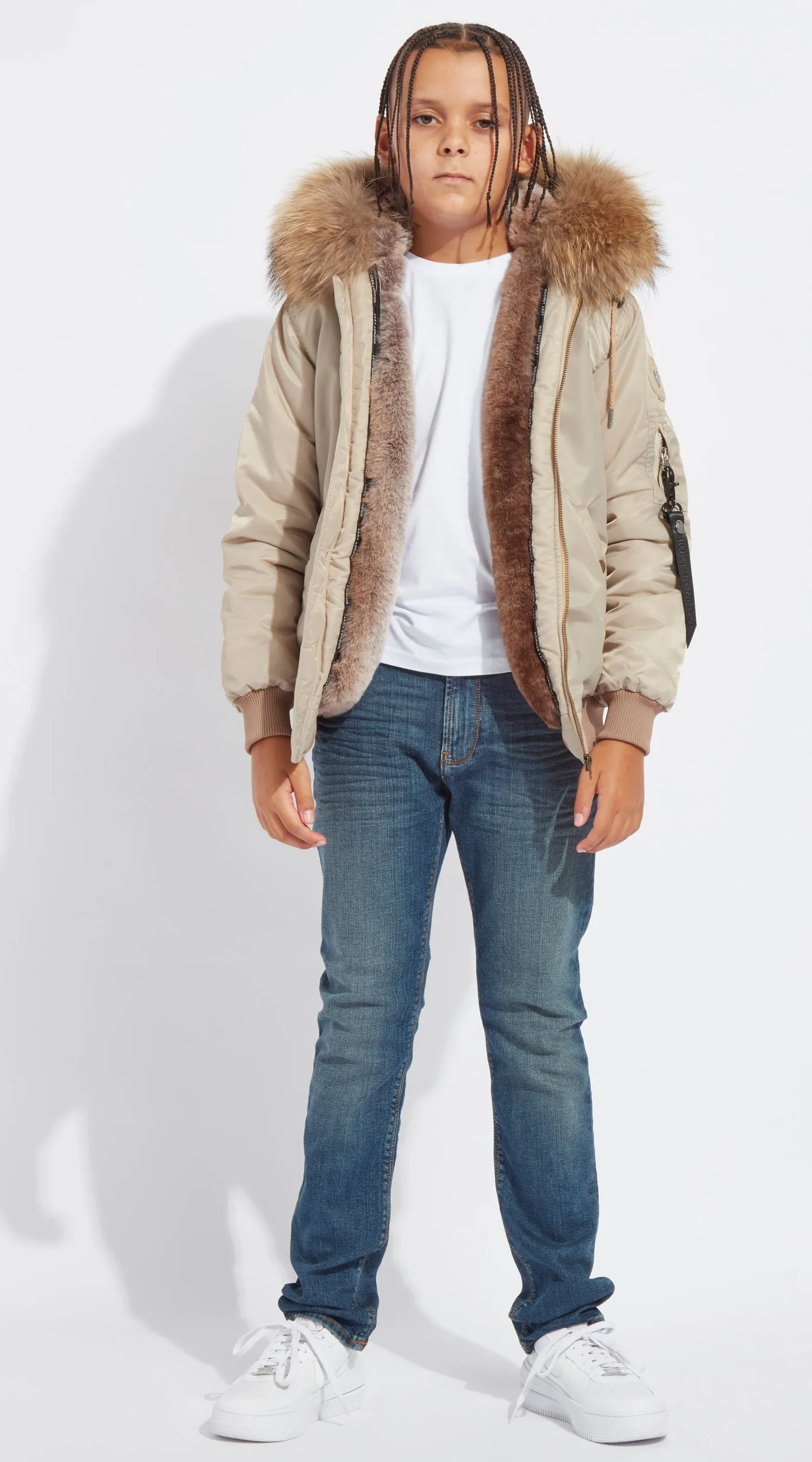 Boys Nude Luxy Fur Bomber