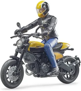 Bruder Scrambler Ducati Full Throttle Motorcycle with bworld Driver Figure