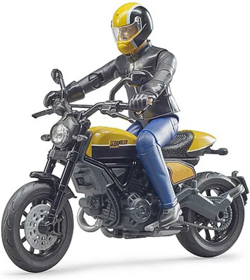 Bruder Scrambler Ducati Full Throttle Motorcycle with bworld Driver Figure