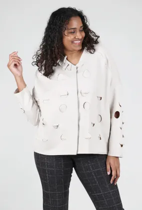 Burnout Dot Knit Jacket, Stone