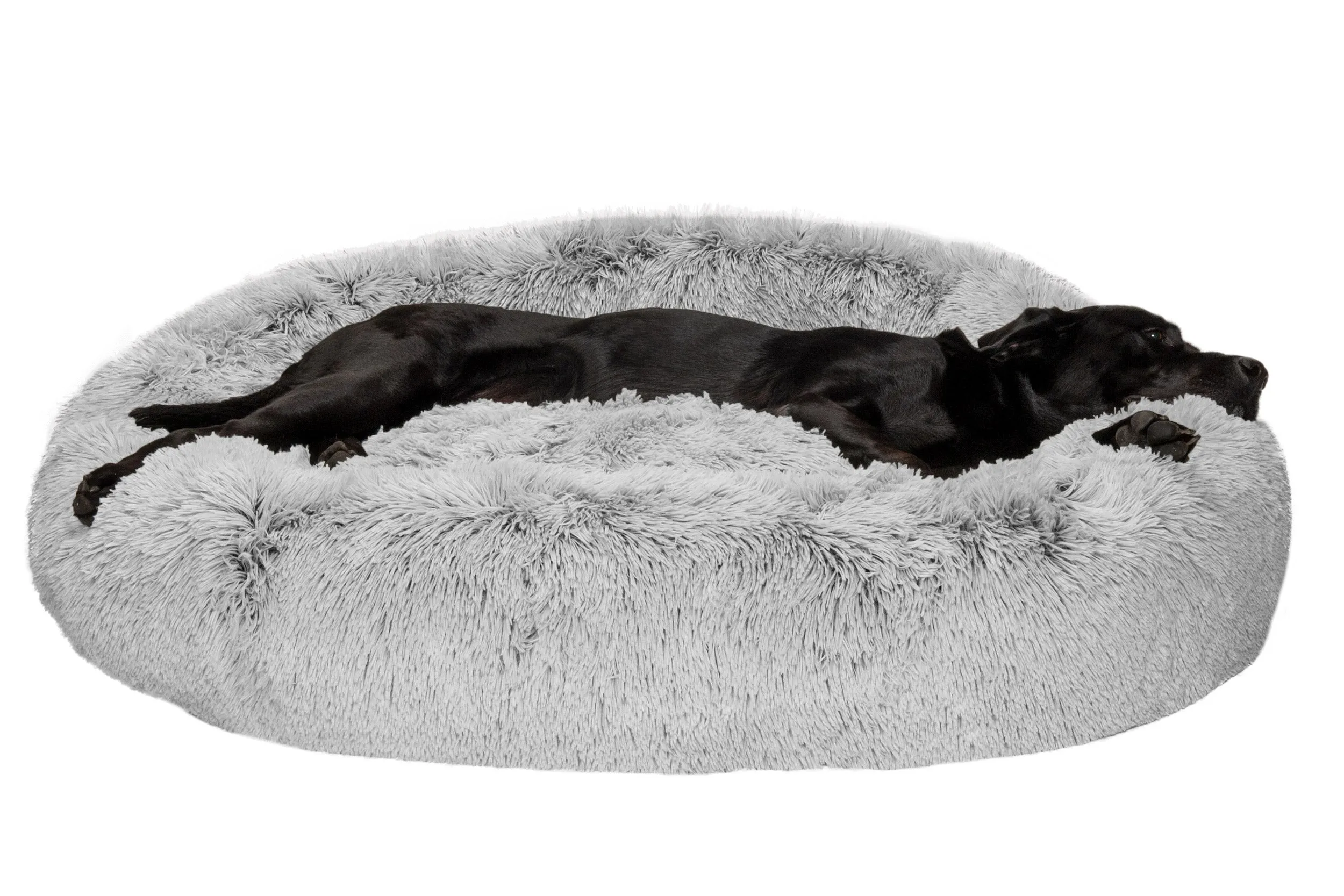 Calming Cuddler Long Fur Donut Dog Bed