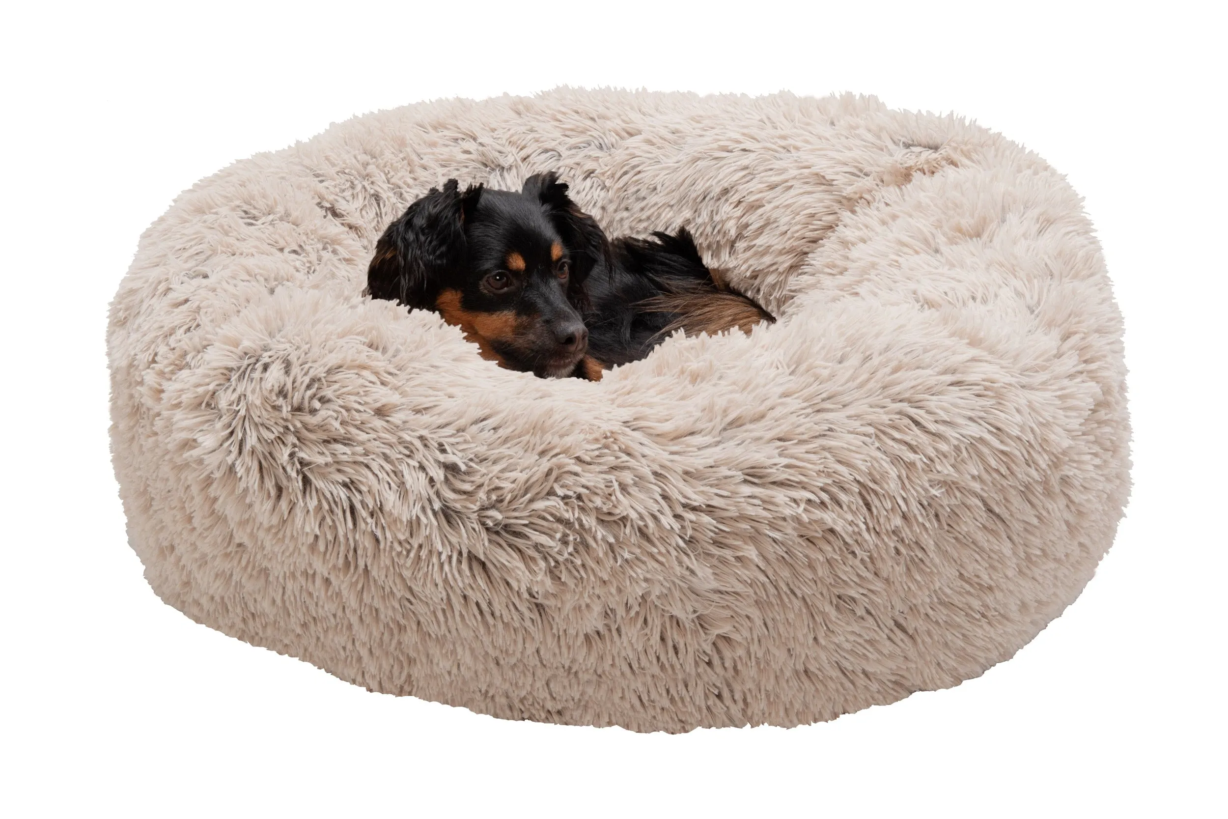 Calming Cuddler Long Fur Donut Dog Bed