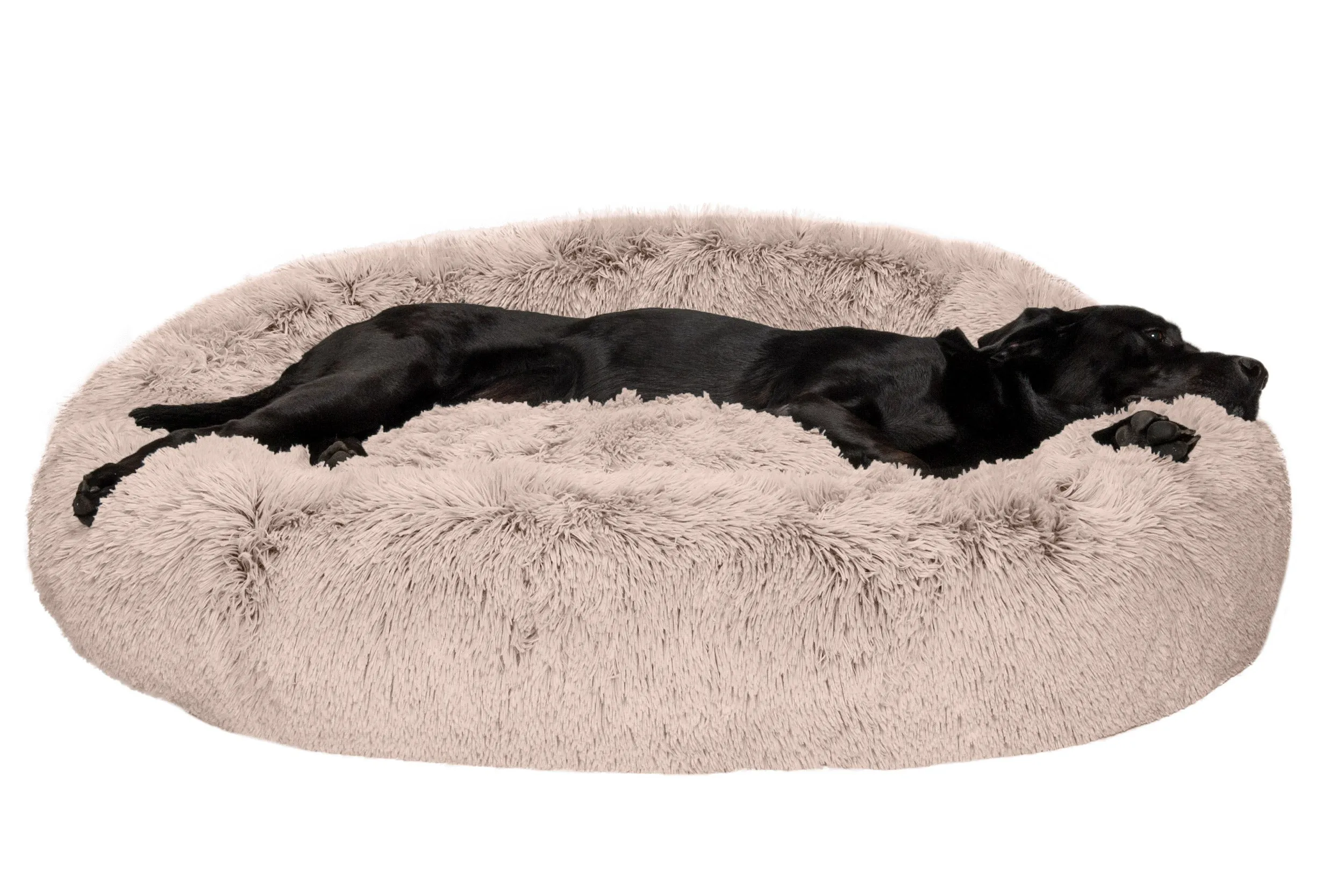 Calming Cuddler Long Fur Donut Dog Bed