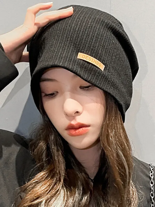 Casual Keep Warm Applique Solid Color Hats&Caps