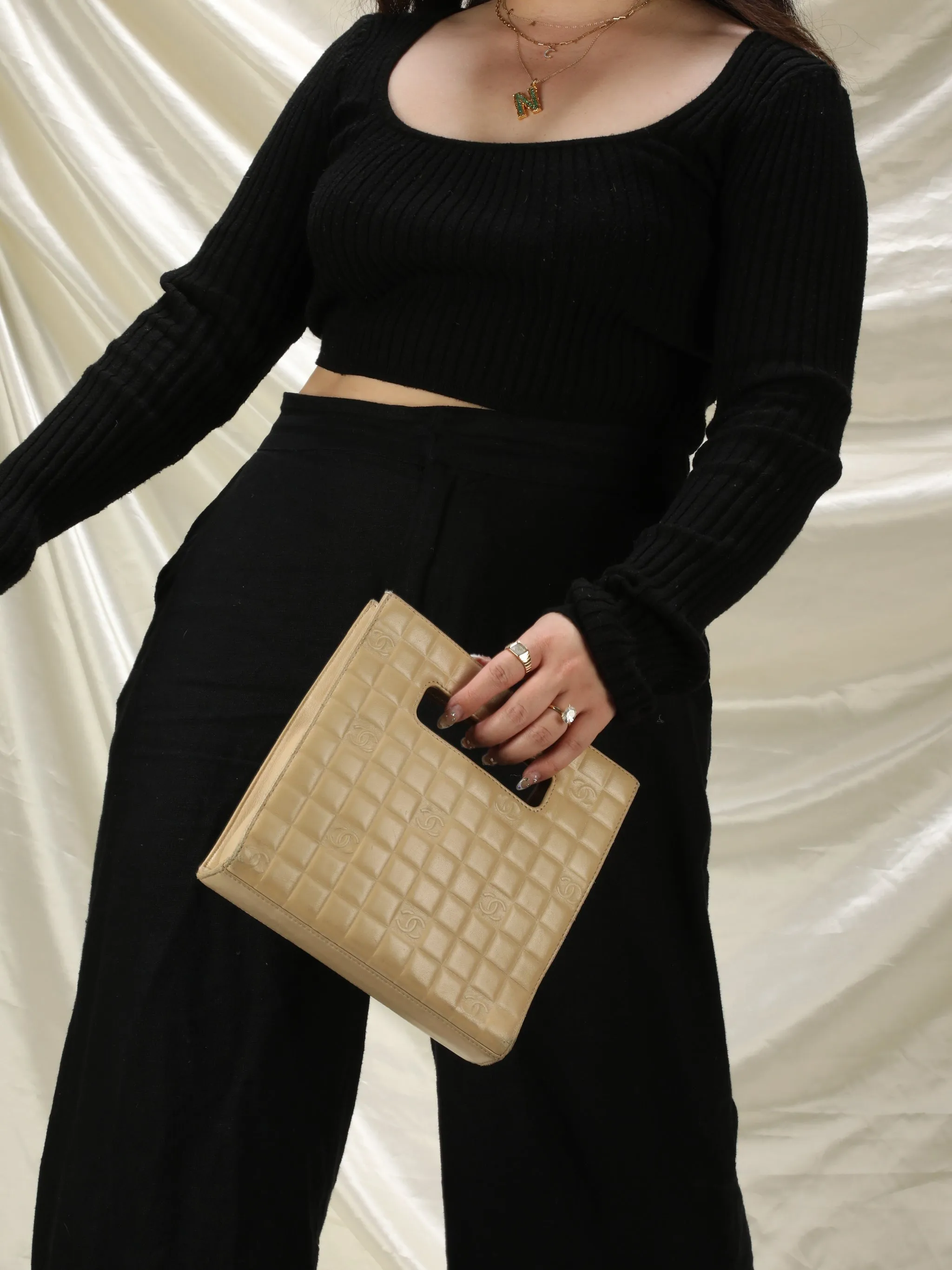 CL Lambskin Mini Chocolate Bar Tote