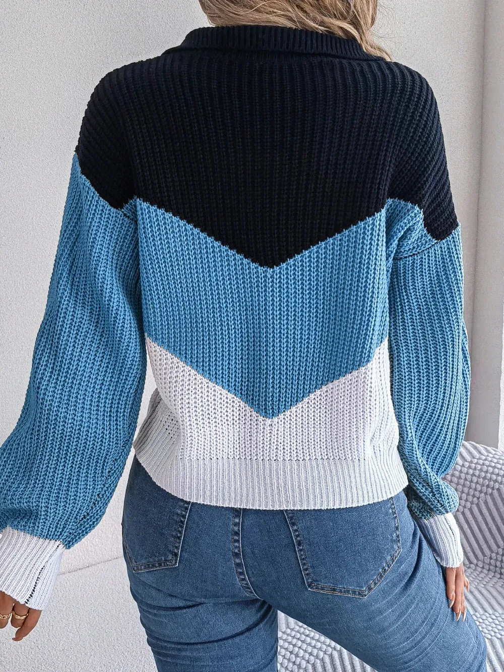 deanwangkt Color Lantern Long Sleeve Knitted Sweater Women Casual Pullovers Autumn Winter