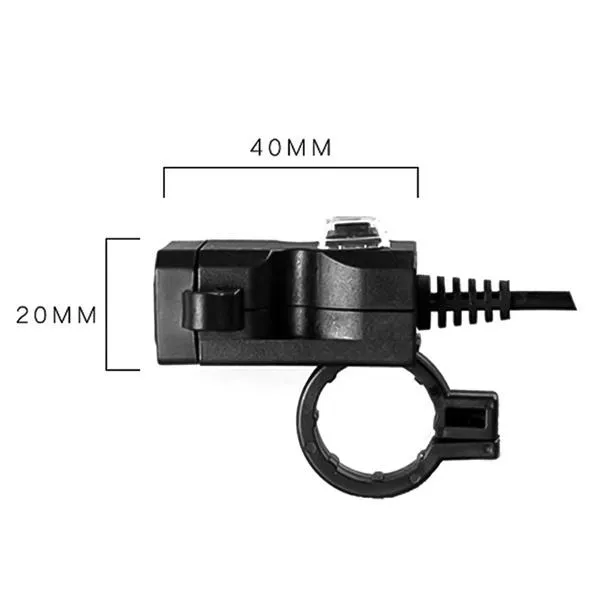 Dual USB Port 9-24V Waterproof Motorbike Motorcycle Handlebar Charger Adapter