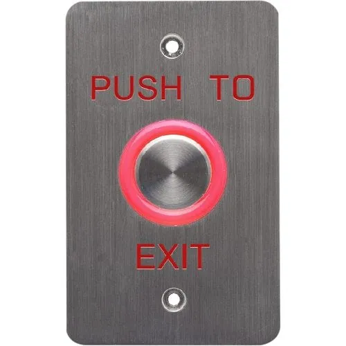 Dynalock 6610E 6600 Series Halo-Lighted Piezo Rex Push Button with "Push to Exit"