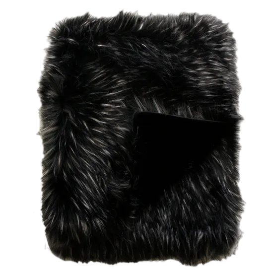 Ebony Plume Faux Fur Cushions