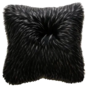 Ebony Plume Faux Fur Cushions