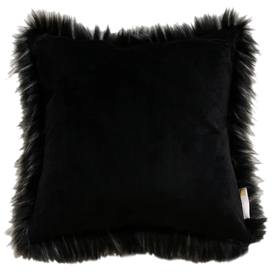 Ebony Plume Faux Fur Cushions