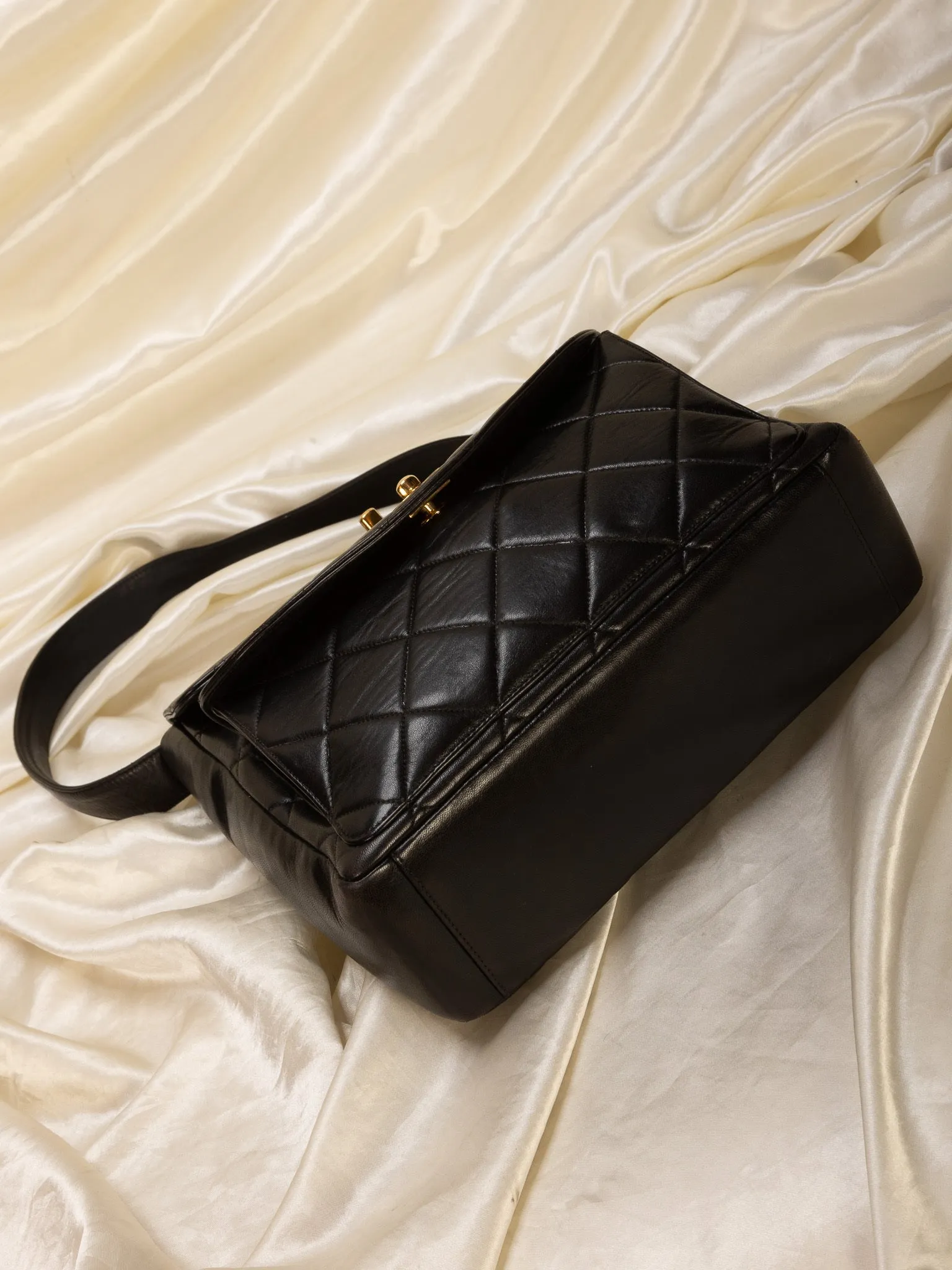 Extremely Rare CL Lambskin Double Turnlock Shoulder Bag