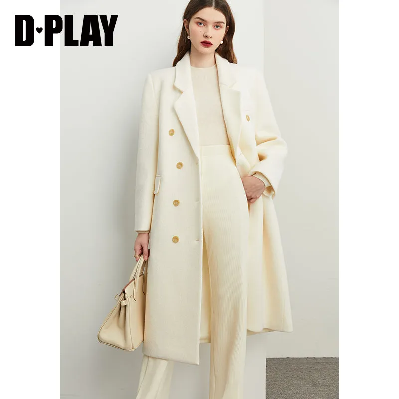 Fall Winter Autumn luxury cream white wool coat - Tuoo