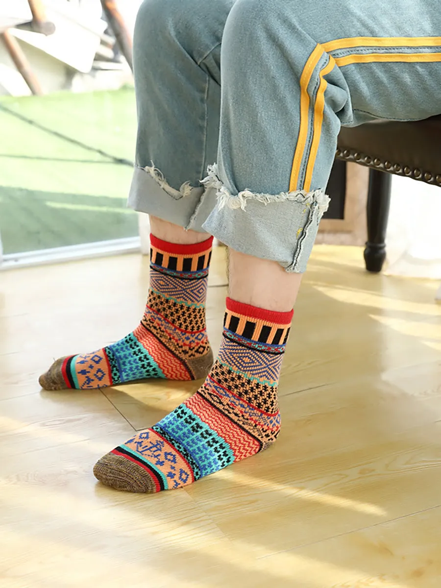 Female Knitted Casual Vintage Thick Warm Cotton Socks