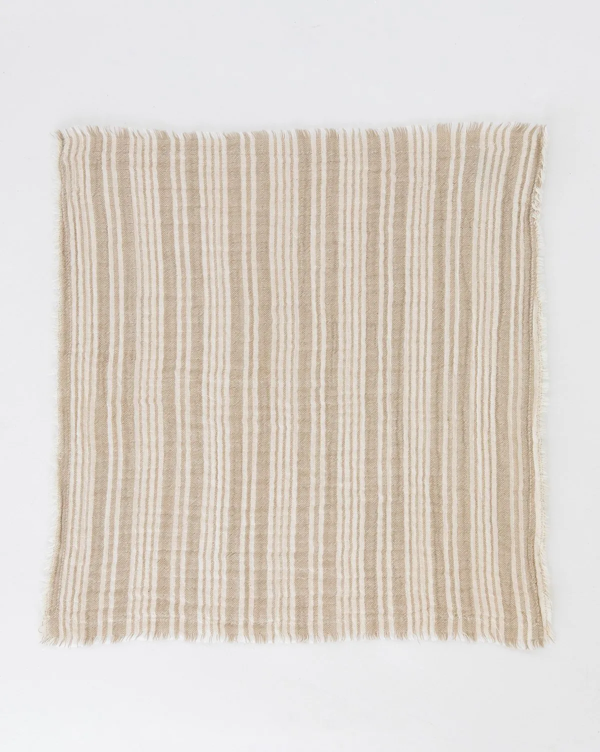 Fringed Taupe Cotton Napkins (Set of 4)