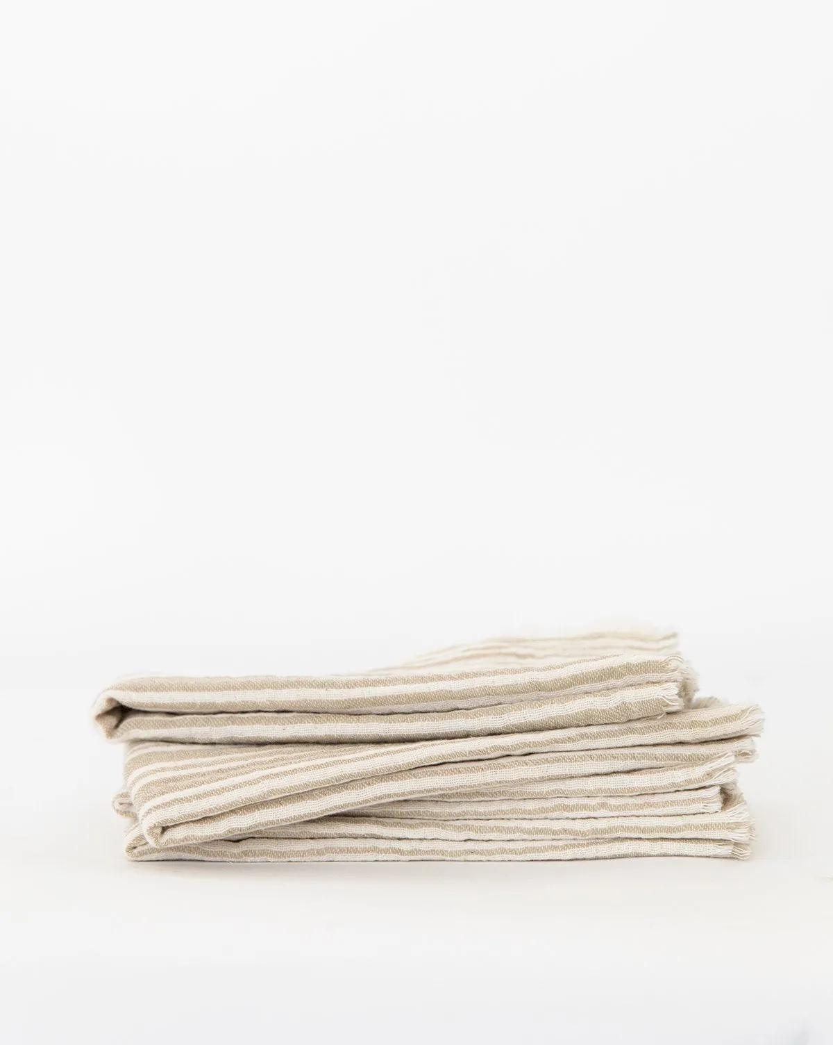 Fringed Taupe Cotton Napkins (Set of 4)