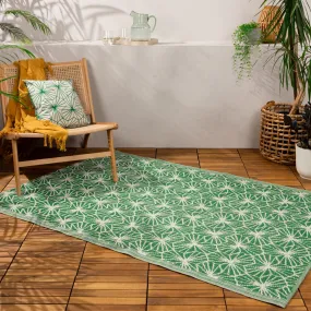 Hexa 120x180cm Outdoor 100% Recycled Rug Green