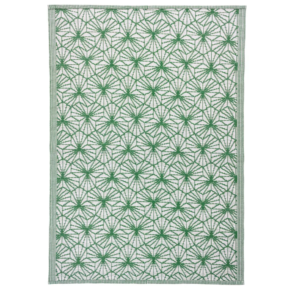 Hexa 120x180cm Outdoor 100% Recycled Rug Green