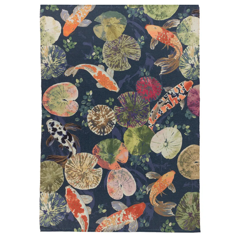 Koi Pond 120x170cm Outdoor Washable Rug Midnight