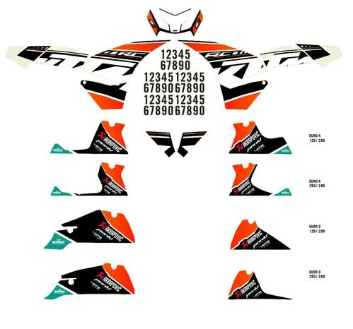 KTM Factory Graphics Kit RC 390 2014-2020