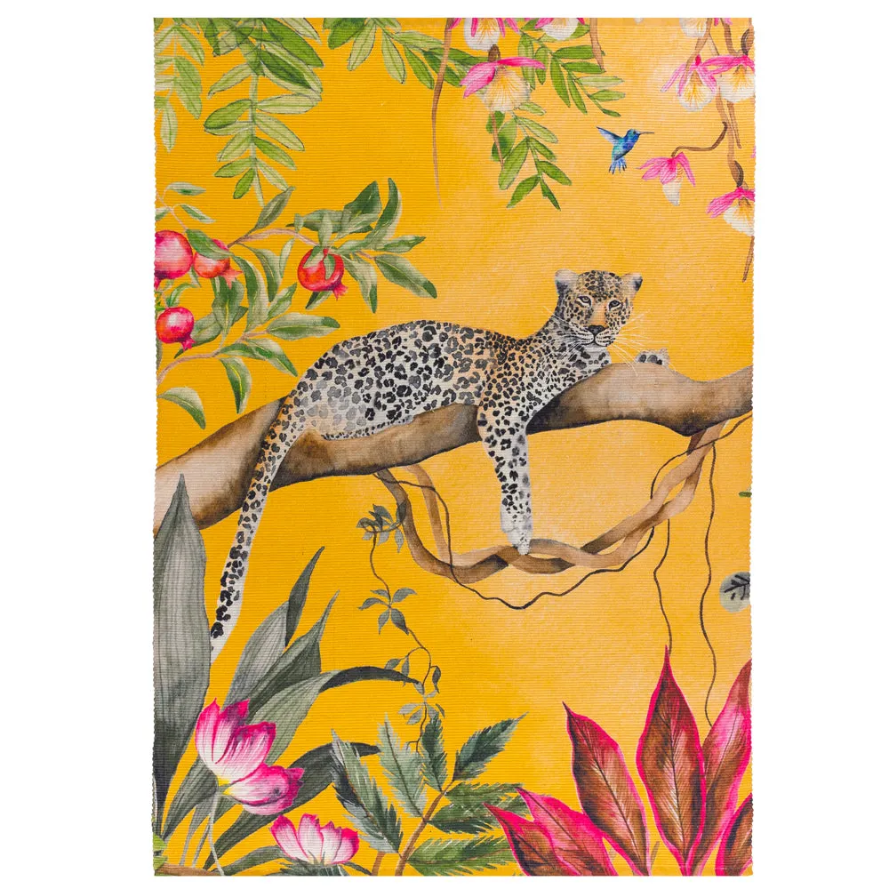 Leopard 120x170cm Outdoor Washable Rug Ochre