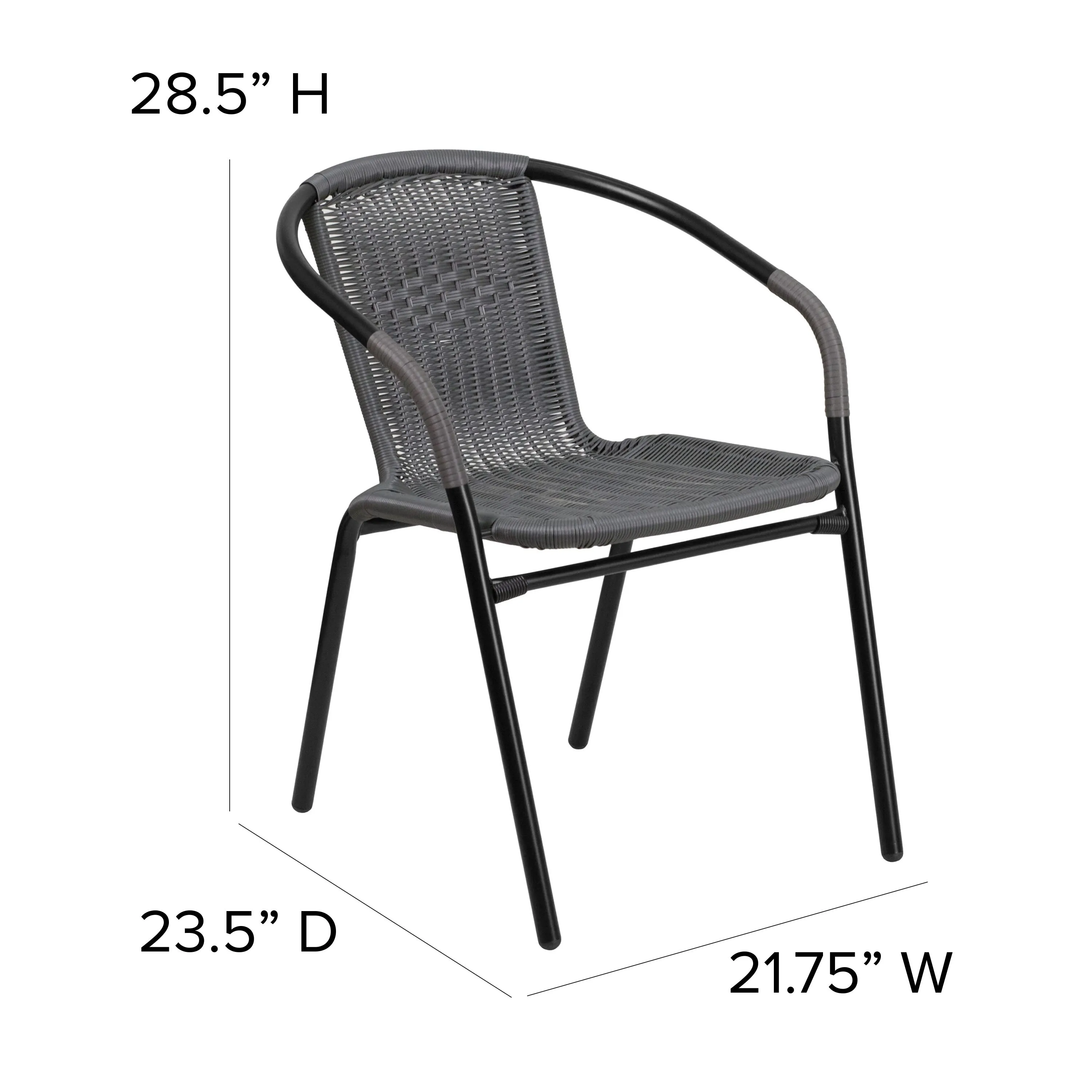 Lila 2 Pack Rattan Indoor-Outdoor Restaurant Stack Chair