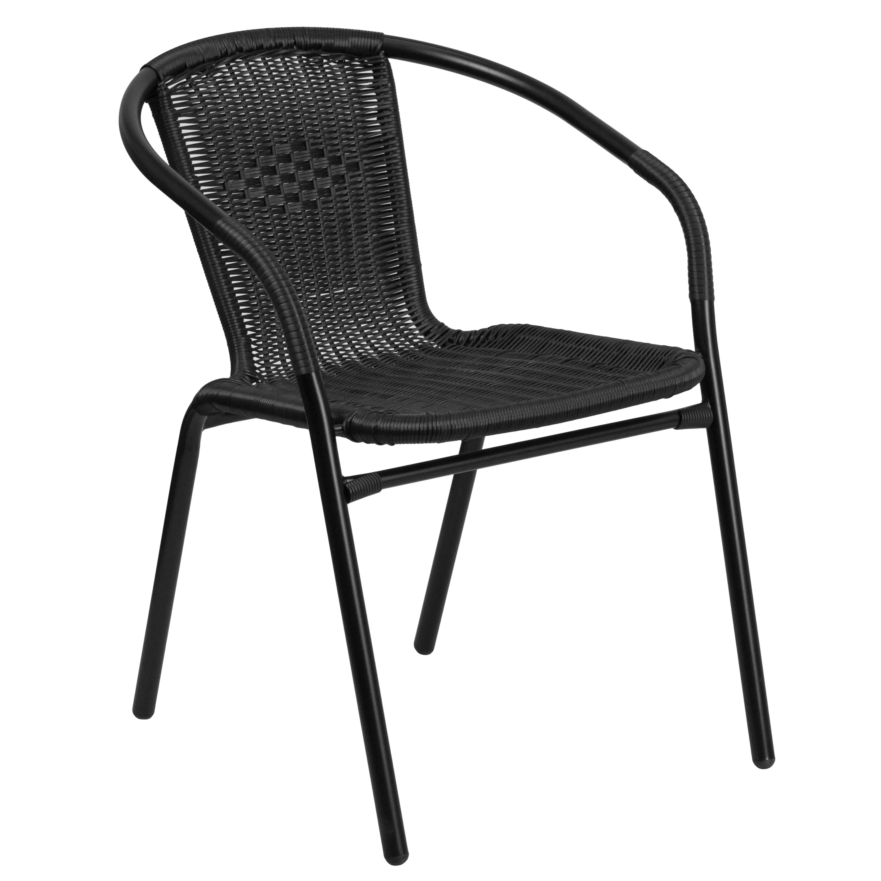 Lila 2 Pack Rattan Indoor-Outdoor Restaurant Stack Chair