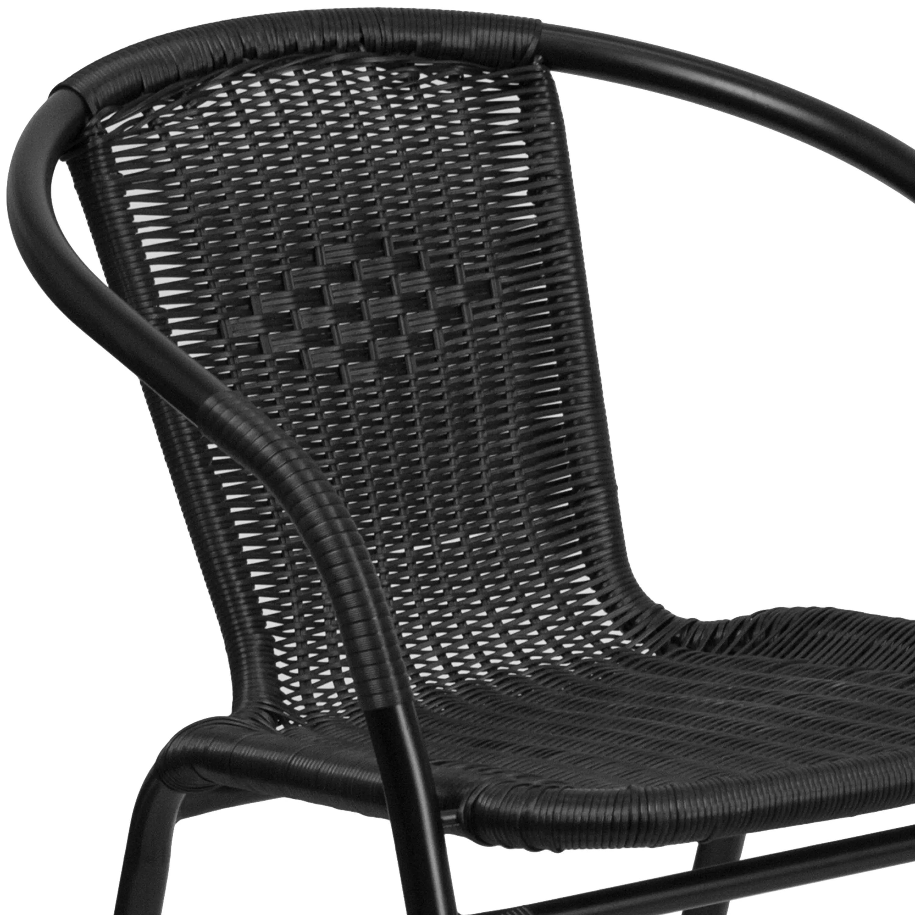 Lila 2 Pack Rattan Indoor-Outdoor Restaurant Stack Chair