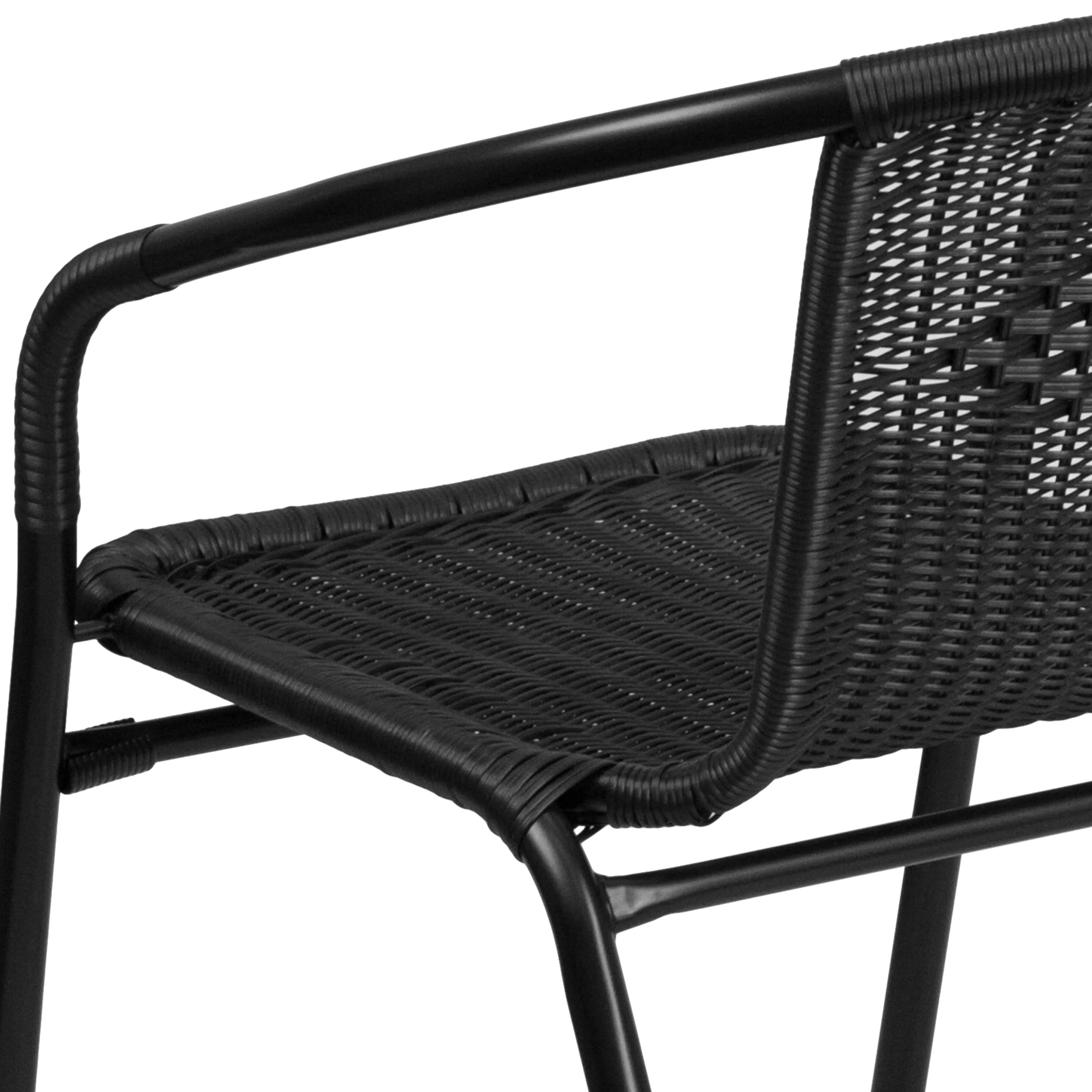 Lila 2 Pack Rattan Indoor-Outdoor Restaurant Stack Chair