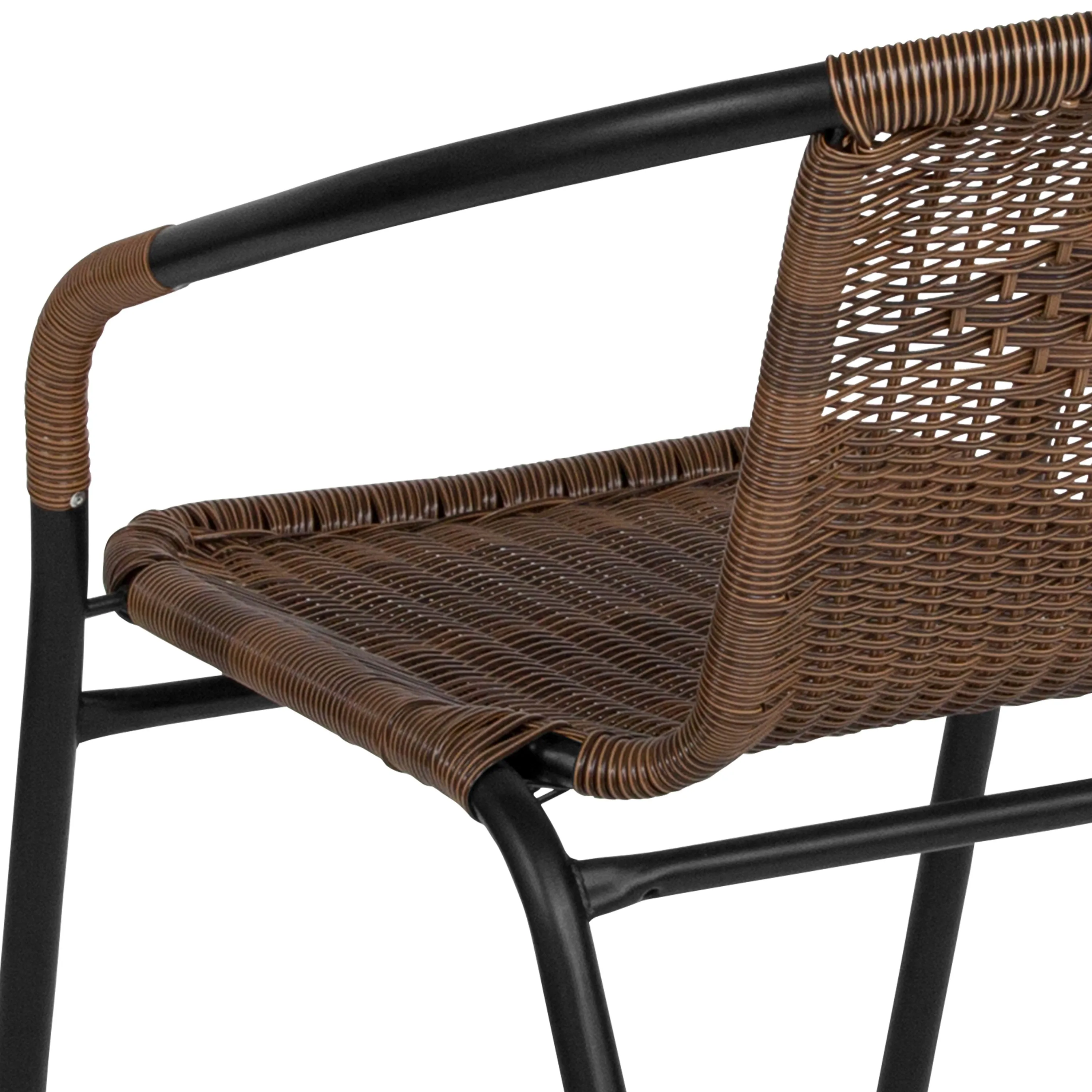 Lila 2 Pack Rattan Indoor-Outdoor Restaurant Stack Chair