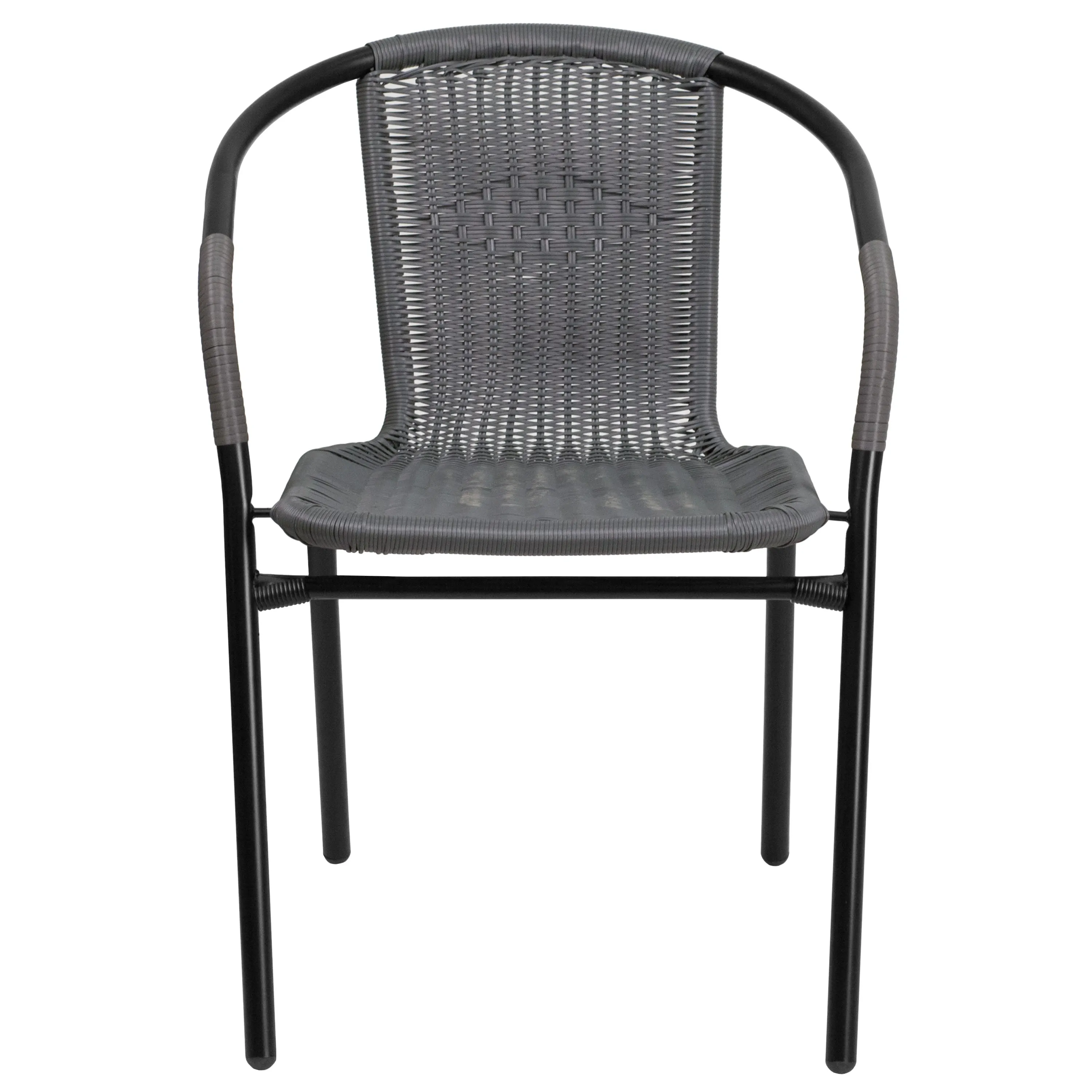 Lila 2 Pack Rattan Indoor-Outdoor Restaurant Stack Chair