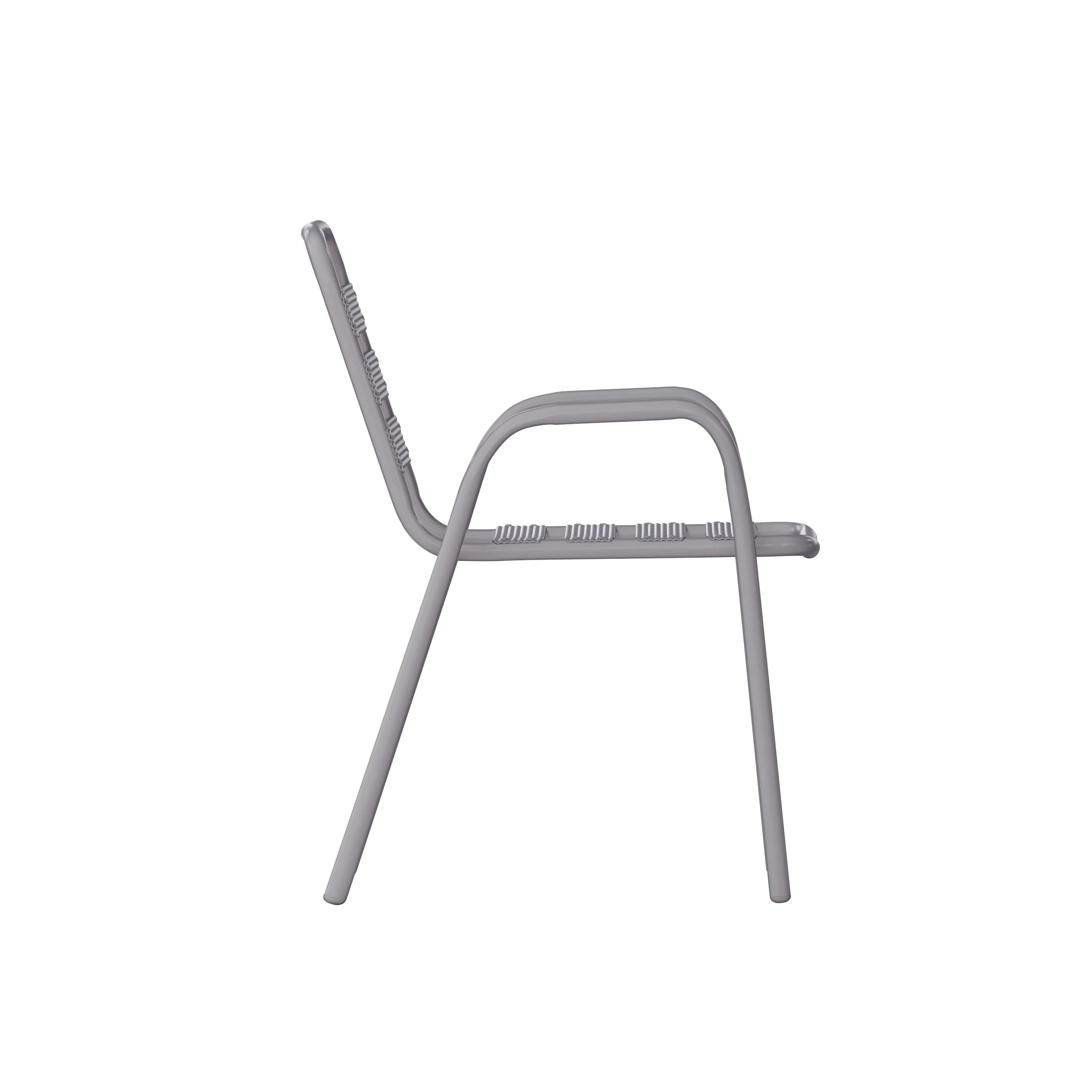 Lila Commercial Metal Indoor-Outdoor Restaurant Stack Chair with Metal Triple Slat Back and Arms