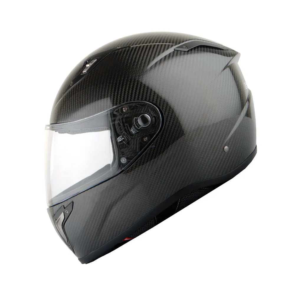 Martian Genuine Real Carbon Fiber Motorcycle Full Face Helmet   Motorcycle Bluetooth Headset: HB-BFF-L5 Glossy Carbon Black