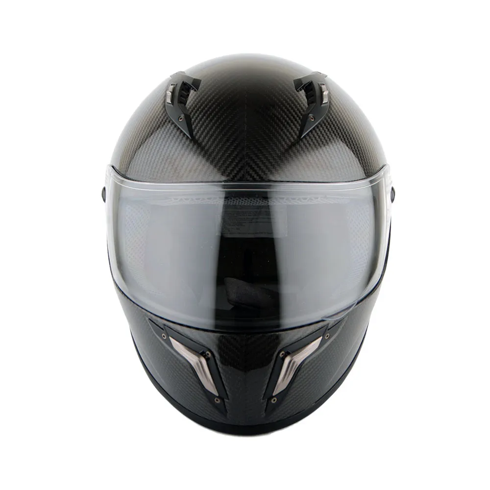 Martian Genuine Real Carbon Fiber Motorcycle Full Face Helmet   Motorcycle Bluetooth Headset: HB-BFF-L5 Glossy Carbon Black