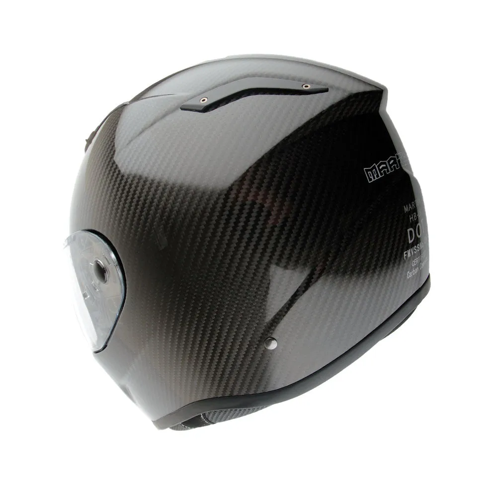 Martian Genuine Real Carbon Fiber Motorcycle Full Face Helmet   Motorcycle Bluetooth Headset: HB-BFF-L5 Glossy Carbon Black