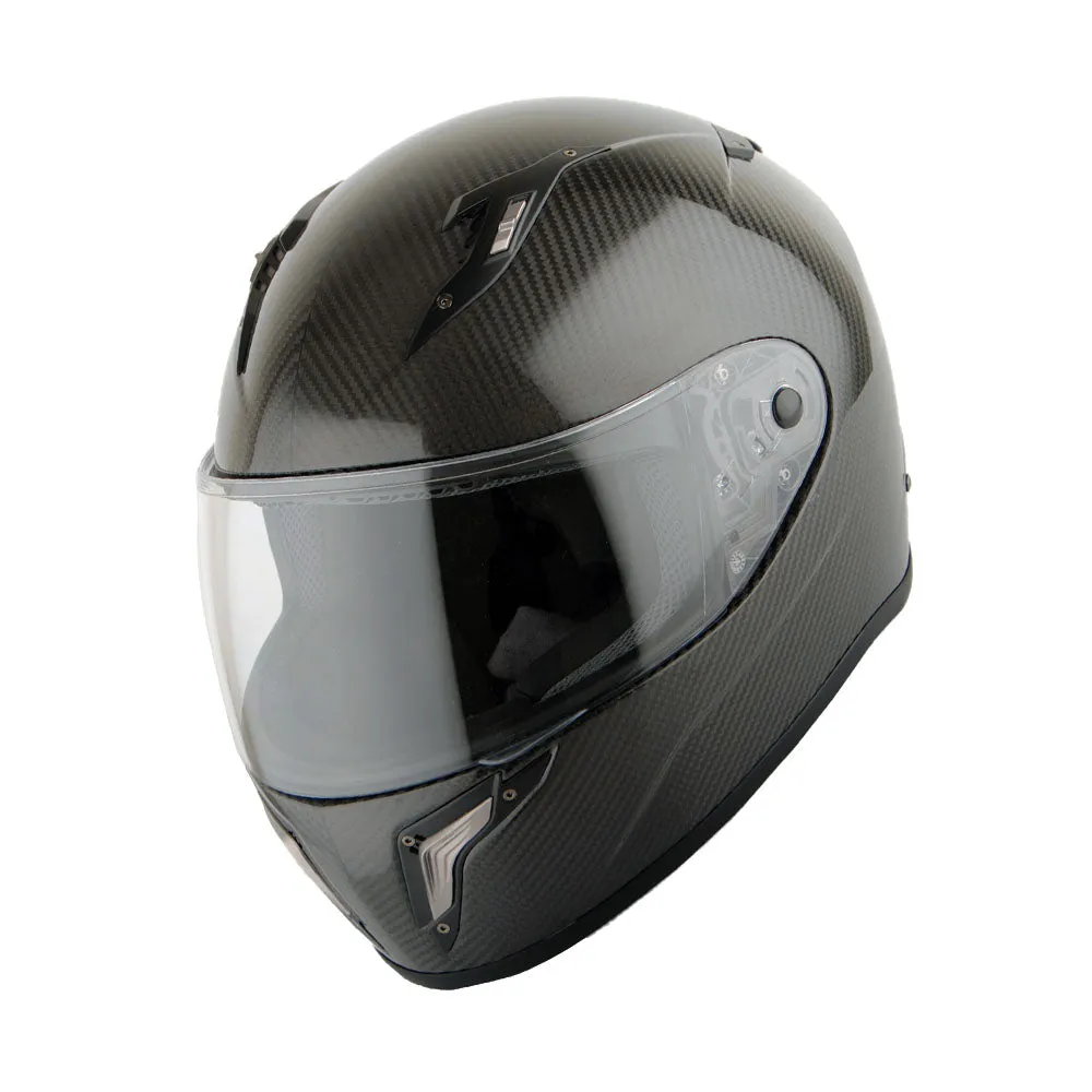 Martian Genuine Real Carbon Fiber Motorcycle Full Face Helmet   Motorcycle Bluetooth Headset: HB-BFF-L5 Glossy Carbon Black