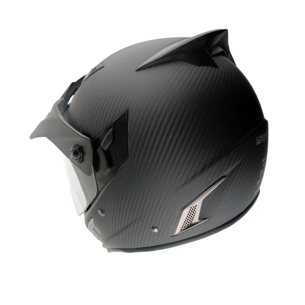 Martian Genuine Real Carbon Fiber Motorcycle Modular Flip up Full Face Helmet   Motorcycle Bluetooth Headset: HB-BXN-L9 Matt Carbon Black