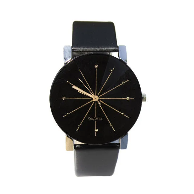 Men/Women's Simple Casual Style PU Leather Watchband Round Dial Couples Watch Wrist Watch XYY