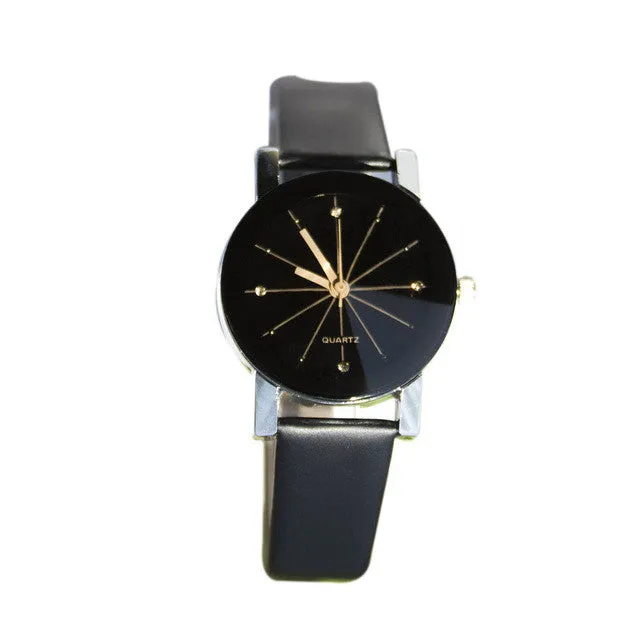 Men/Women's Simple Casual Style PU Leather Watchband Round Dial Couples Watch Wrist Watch XYY