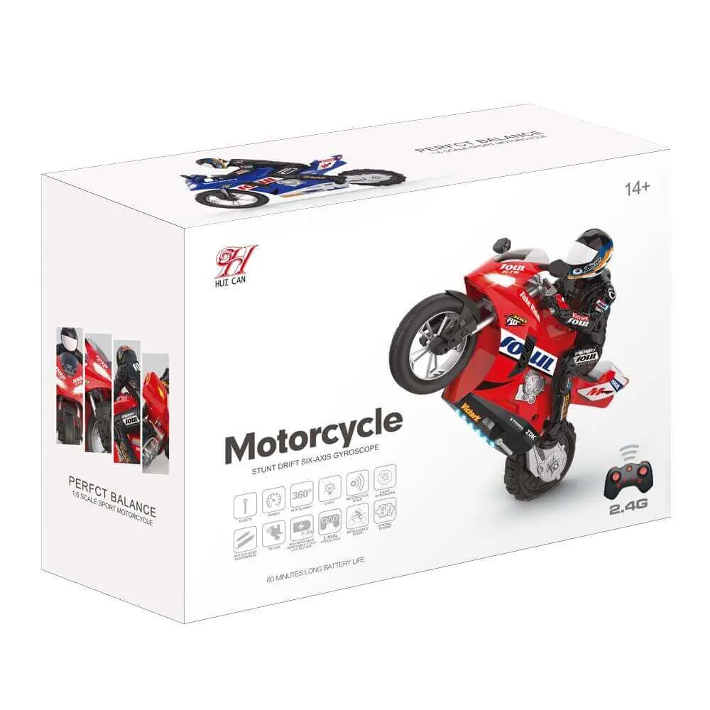 Mini HC-802 1:6 RC Self-Balancing Stunt Motorcycle - Electric Toy for Kids