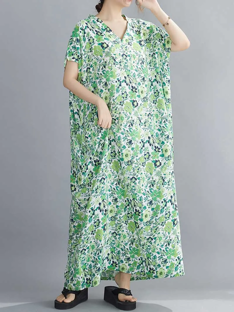 Music Of Love Floral Printed Kaftan Dress