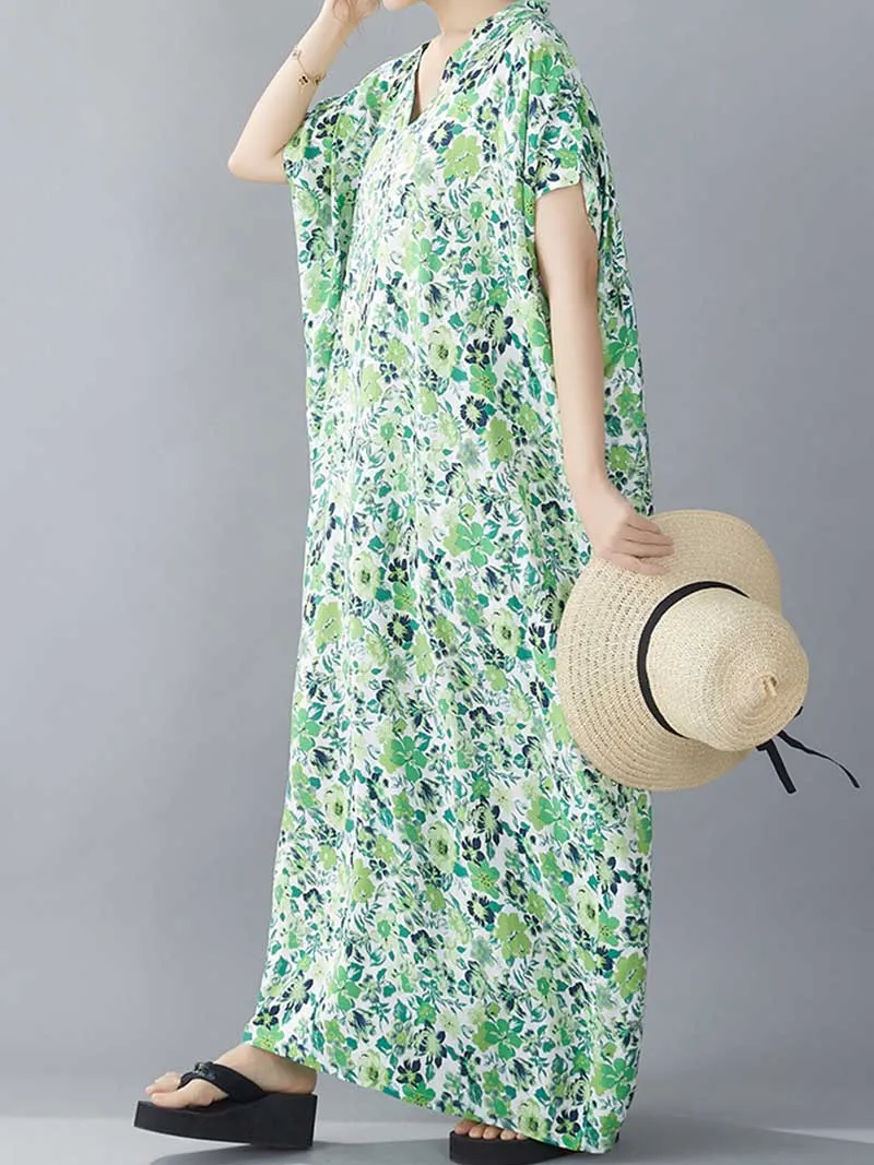 Music Of Love Floral Printed Kaftan Dress