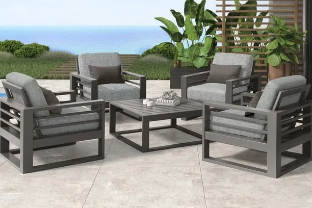 PALERMO 4 PIECE SEATING SET - Sofa, Club Chair, Swivel Rocker and Coffee Table