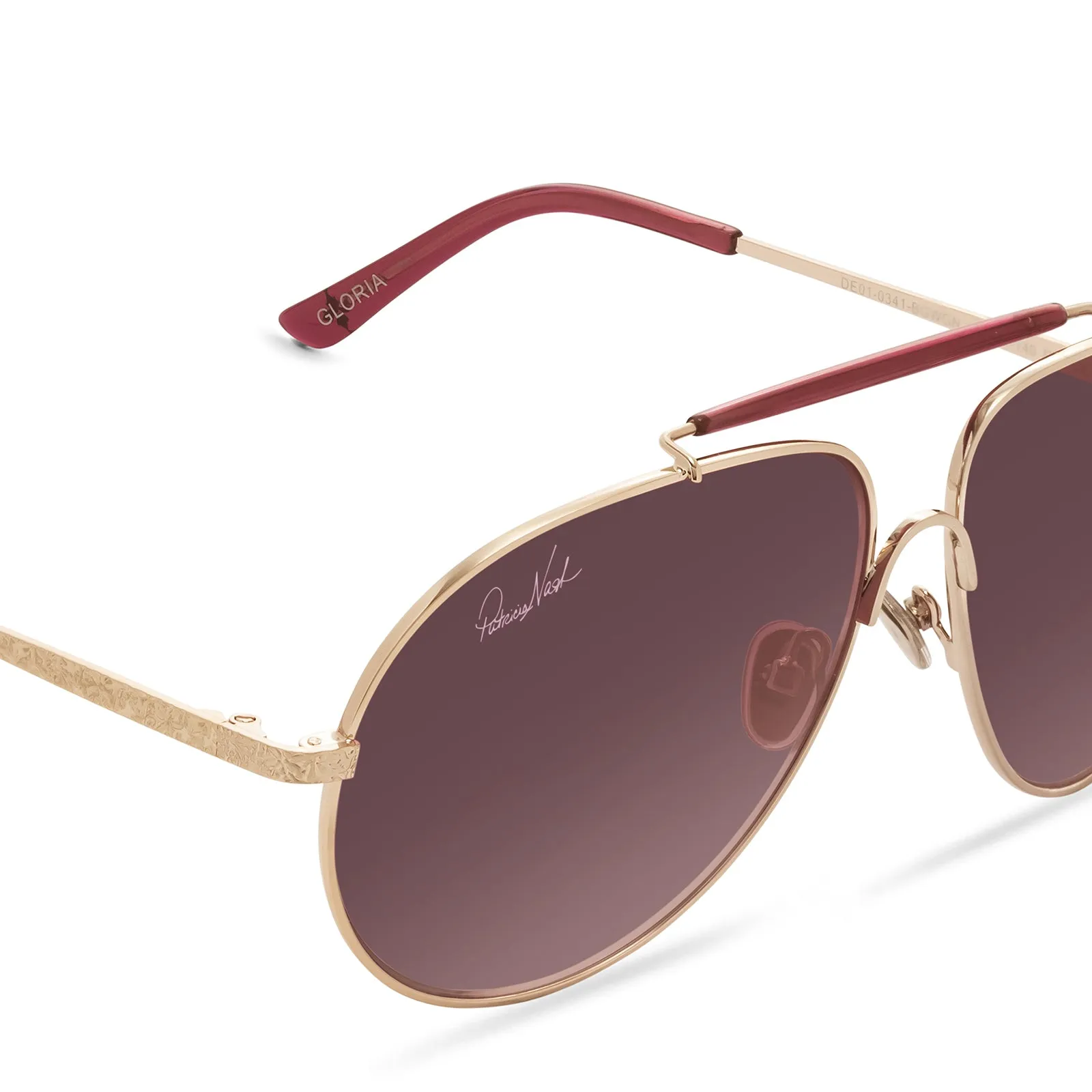 Patricia Nash Womens Gloria Gold and Wine Sunglasses