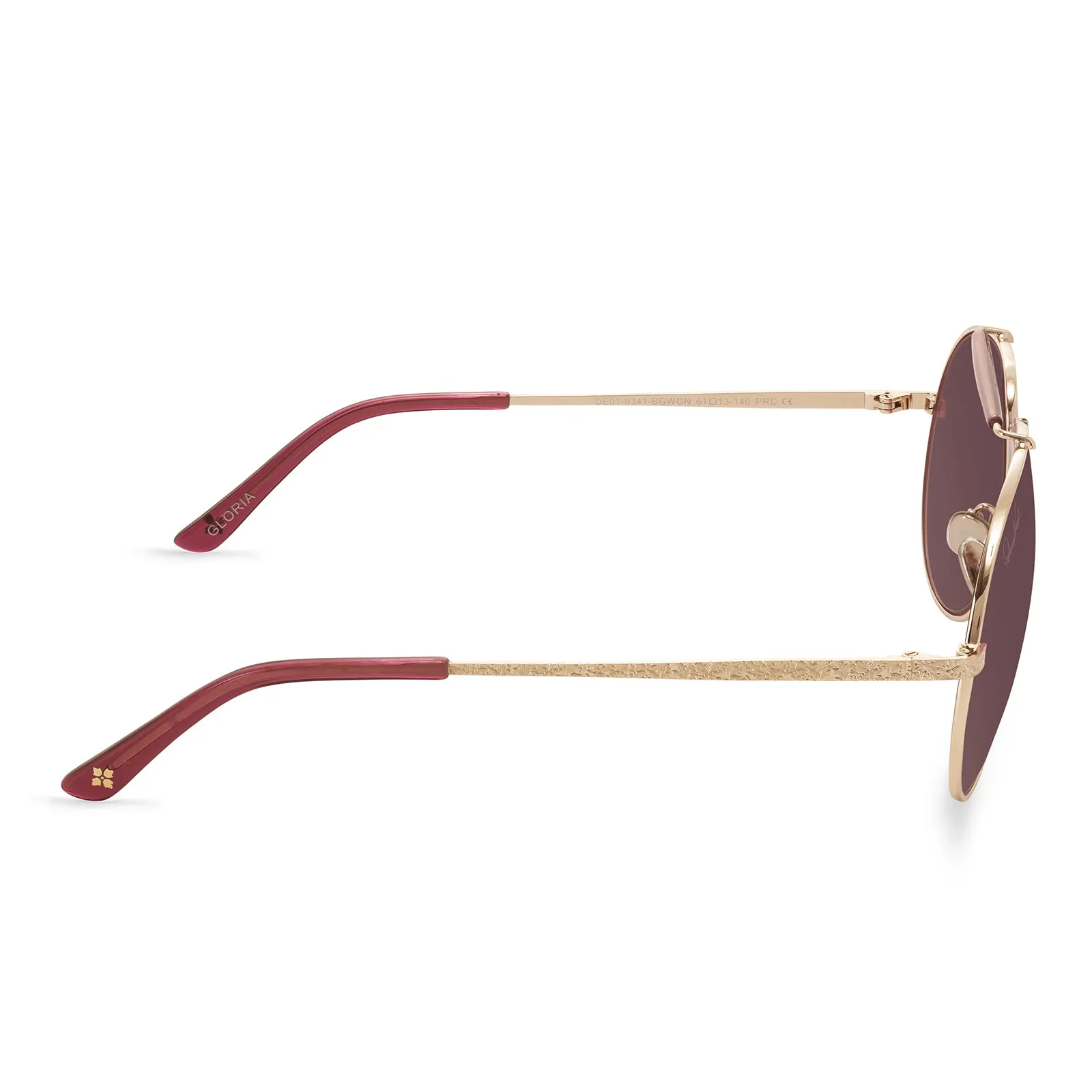 Patricia Nash Womens Gloria Gold and Wine Sunglasses