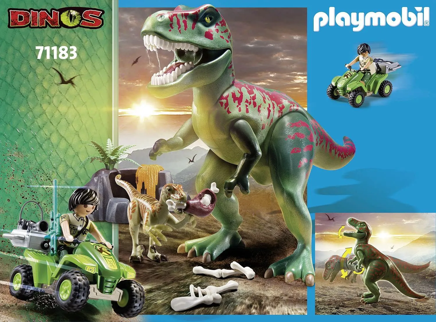 Playmobil Dinos T-Rex Attack with Raptor and Quad